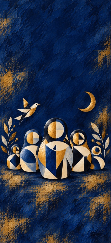 Midnight blue & gold